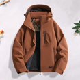 thumbnail image 2 of Men Lightweight Windbreaker Rain Jacket Detachable Hood Waterproof Softshell Hiking Fishing Activewear Insulated, 2 of 7