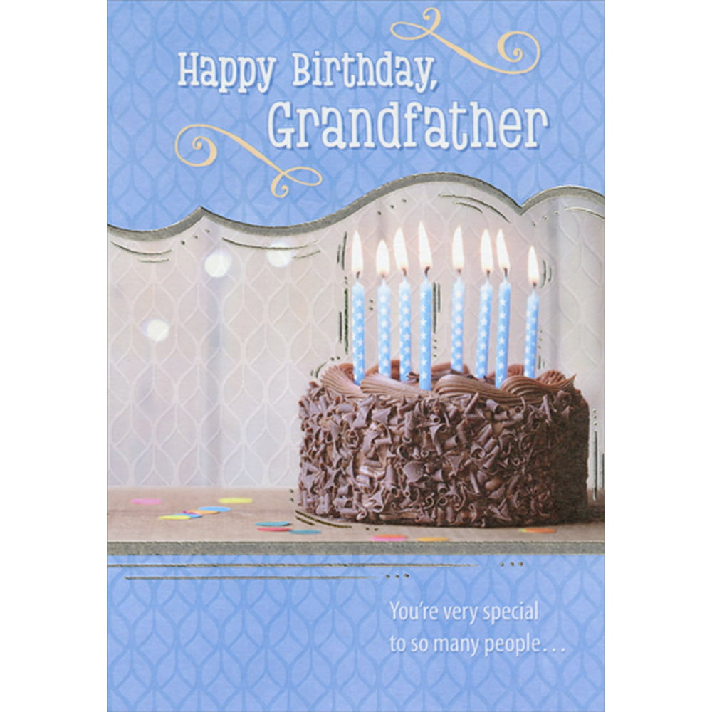 Designer Greetings Chocolate Cake with Eight Blue Candles Birthday Card ...