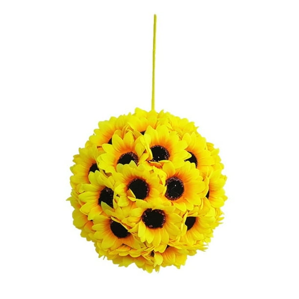 Artificial Sunflowers Kissing Ball Bouquet Wedding Party Ceremony