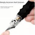 thumbnail image 4 of Black Anti-Slip Grip Gear Lock Nail Clipper Set, Professional-Grade Manicure Tool with Ultra-Sharp Tips for Precise Access to Nail Grooves, 4 of 7