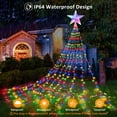 thumbnail image 6 of PMMIPNW Christmas Tree Lights Plug in 180LED, Christmas String Light with Topper Star, Waterfall Xmas Tree Lights with for 6ft - 8ft Tree Wall Decoration (Multicolor), 6 of 8