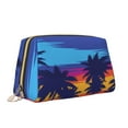 thumbnail image 2 of Gaeub Beach with Palm Trees Printed Travel Cosmetic Bag,Makeup Bag, Large Capacity Toiletry Bag for Women, Portable Pouch Make Up Organizer with Zipper and Divider, 2 of 8