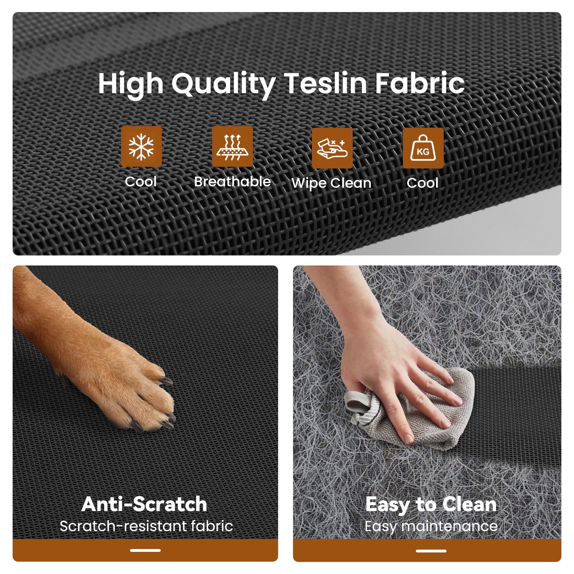 SOLESPIT Cooling Elevated Dog Bed Large 43x32 Black photo 7