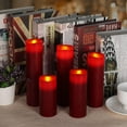 thumbnail image 2 of Flameless Candles Battery Operated Candles Real Wax Pillar LED Candles with 10-Key Remote and Cycling 24 Hours Timer (Burgundy Set of 9), 2 of 14