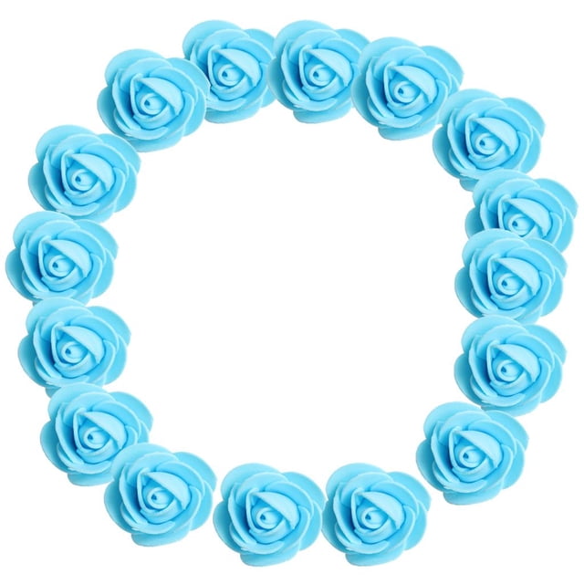 Rosas artificiales Yotijar de espuma de poliéster para tocados de bricolaje Azul