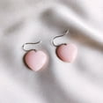 thumbnail image 2 of Natural Pink Opal Earrings, 14K Solid White Gold Pink Opal Earrings, October Birthstone Earrings, Opal Heart Earrings, Valentine's Day Gift, 2 of 6