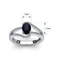 thumbnail image 5 of SuperJeweler 1.40 Carat Oval Shape Created Sapphire and Fancy Diamond Ring In Sterling Silver For Women, 5 of 6
