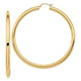 thumbnail image 5 of 14K Yellow Gold Lightweight 4mm Polished Hoop Earrings, 5 of 7