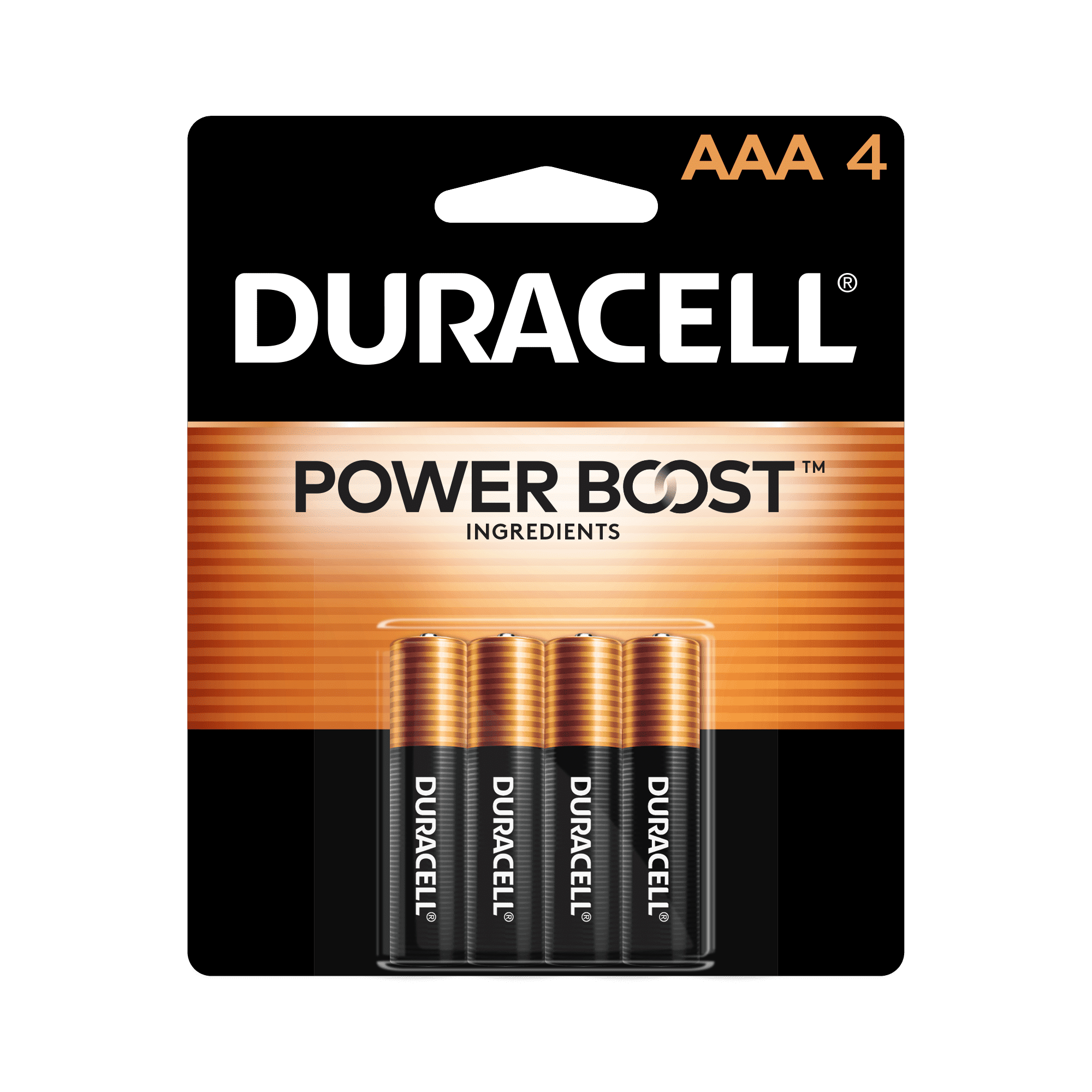 Duracell Coppertop AAA Battery with POWER BOOST, 4 Pack Long-Lasting Batteries