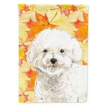 Carolines Treasures CK1851CHF Fall Leaves Bichon Frise Flag Canvas House Size  Large multicolor