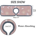 thumbnail image 4 of SKYSONIC Faucet Absorbent Mat 3 Pcs Gentle Flower Ornaments Kitchen Faucet Splash Catcher Washable Counter Drying Pads Behind Faucet for Kitchen Bathroom, 4 of 7