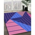 thumbnail image 3 of Ahgly Company Tapis Rond Lavable en Machine Intérieur Transitionnel Violet Vif, 4 Pieds Rond, 3 of 7