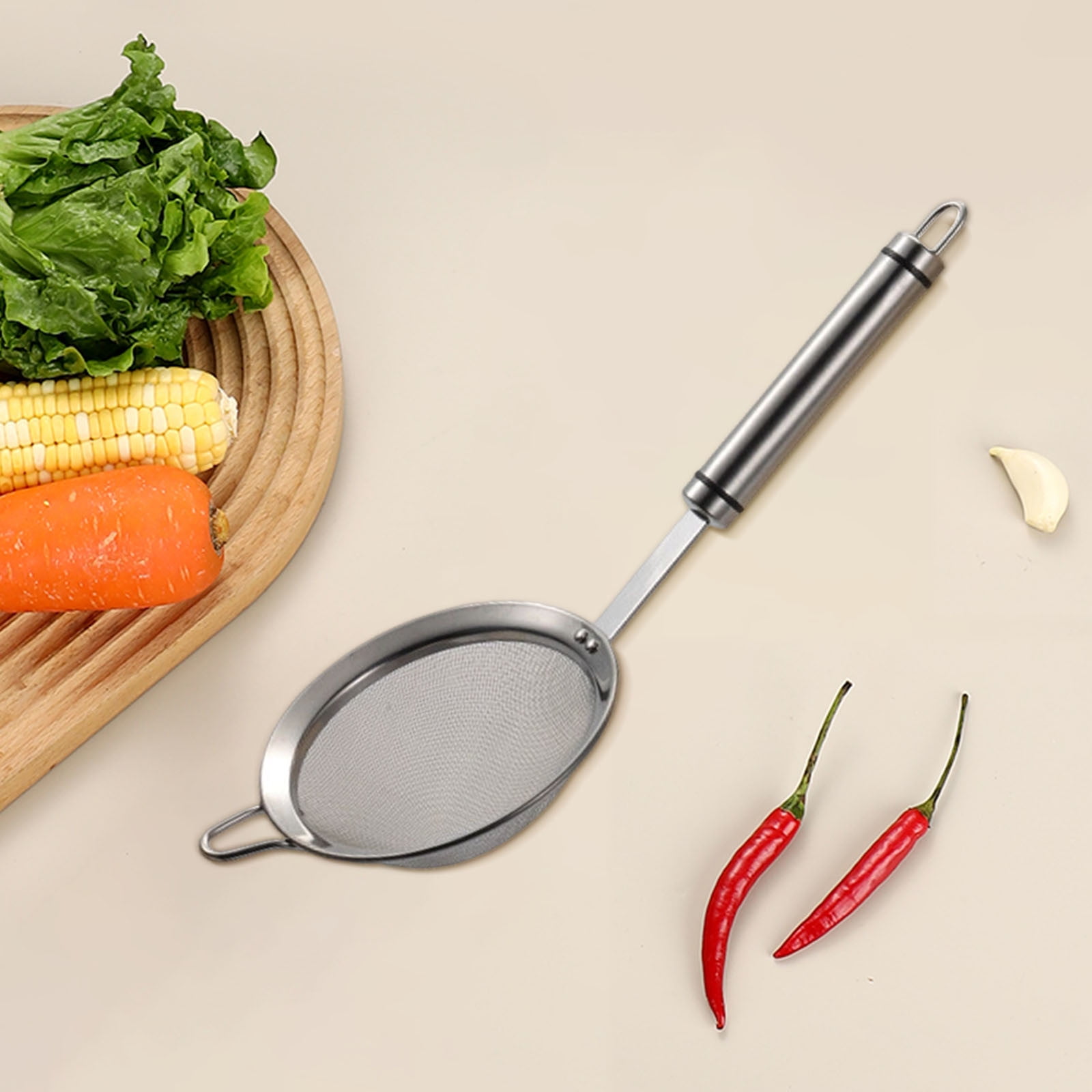 KOBWA Passoire à Farine Inox 60 Mailles Fines – Tamis Acier Inoxydable 21,6 X 17 Cm Avec Raclette Amovible, Idéal Farine, Sucre, Thé, Cacao