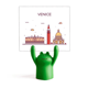 thumbnail image 1 of El patron de referencia de plana Venecia Italia Estante de notas, estante de ranas de animales de dibujos animados, 1 of 3