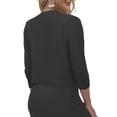 thumbnail image 5 of Très Chic Mailanda Women's Open Front 3/4 Sleeve Cropped Cardigan Bolero Shrug Sweater, 5 of 6