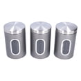 thumbnail image 2 of 3Pcs Storage Jar Stainless Steel Food Tea Nut Container with Window Durable and Large Capacity for KitchenGrey, 2 of 8