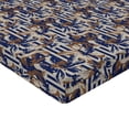 thumbnail image 4 of Ambesonne Leaf Print Fitted Sheet, Botany Nostalgia Leaves, King Size, Fawn Indigo and Dusk, 4 of 5