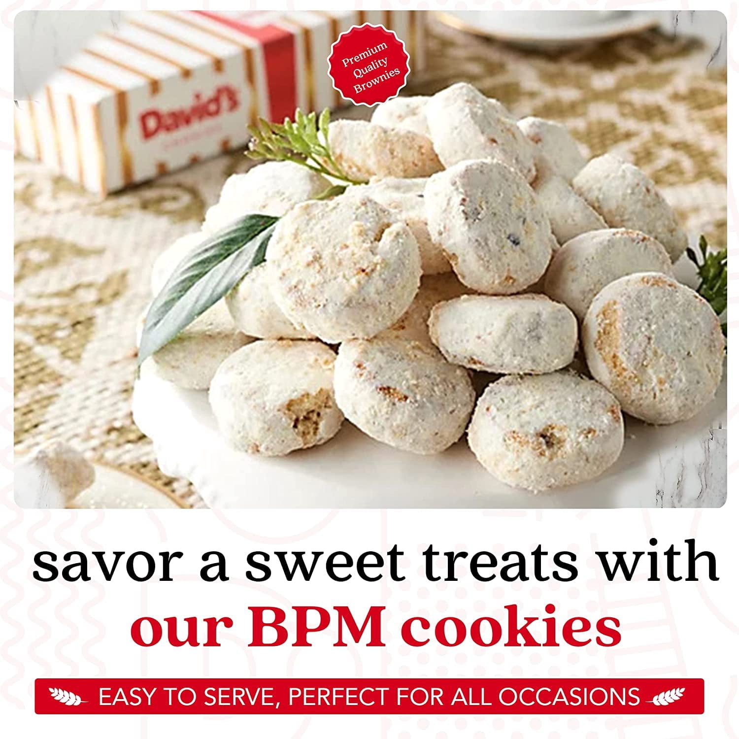 David's Cookies Butter Pecan Meltaway Pecan Meltaways Butter Cookies in Sweet Sampler Treat, 16 oz