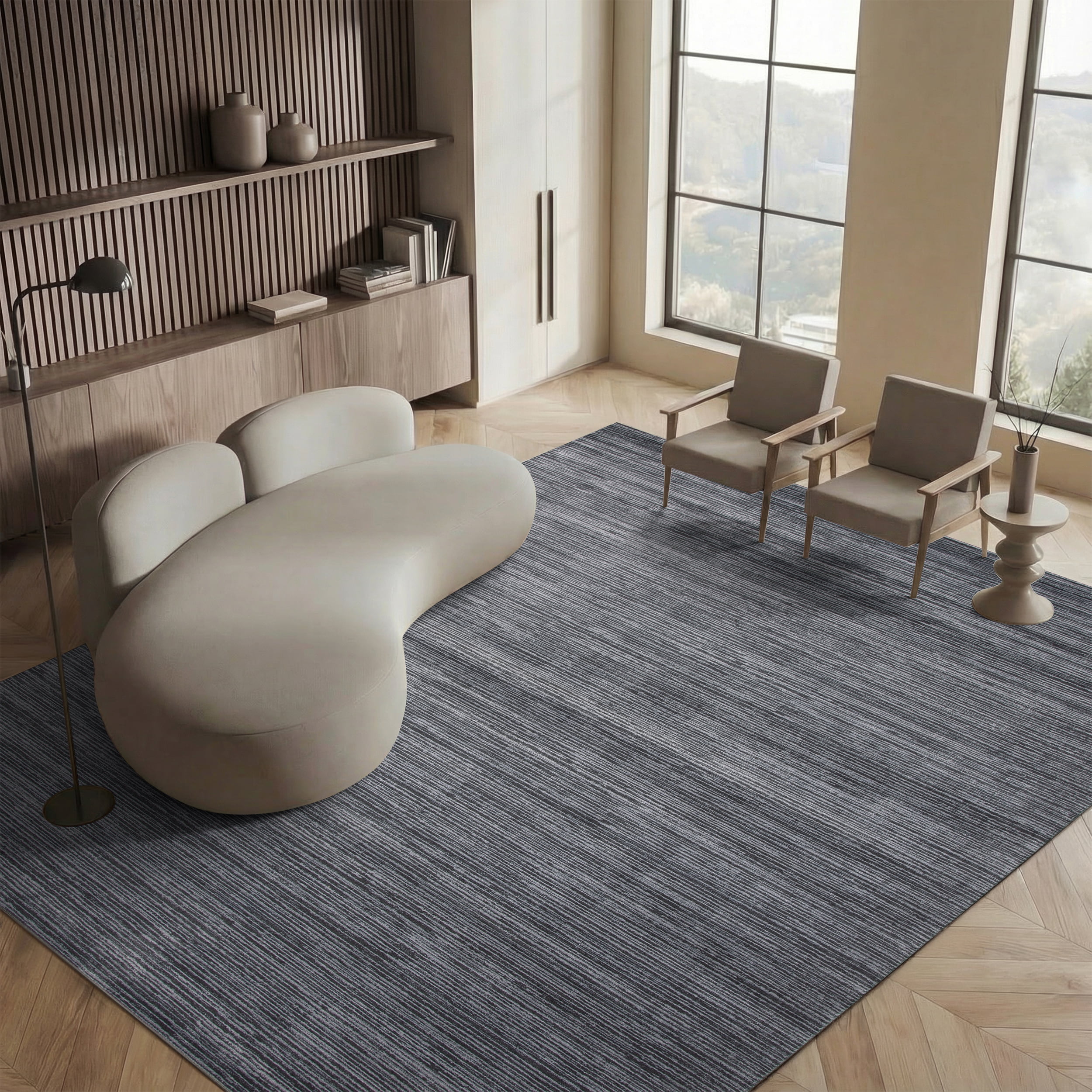 SAFAVIEH Vision Adrasteia Overdyed Solid Area Rug, Grey, 3' x 5' - Modern Design, Grey, Non-Shedding & Easy Cleaning, Ideal for Living Room, Bedroom, Dining Space, Entryway, Bathroom, Bedside