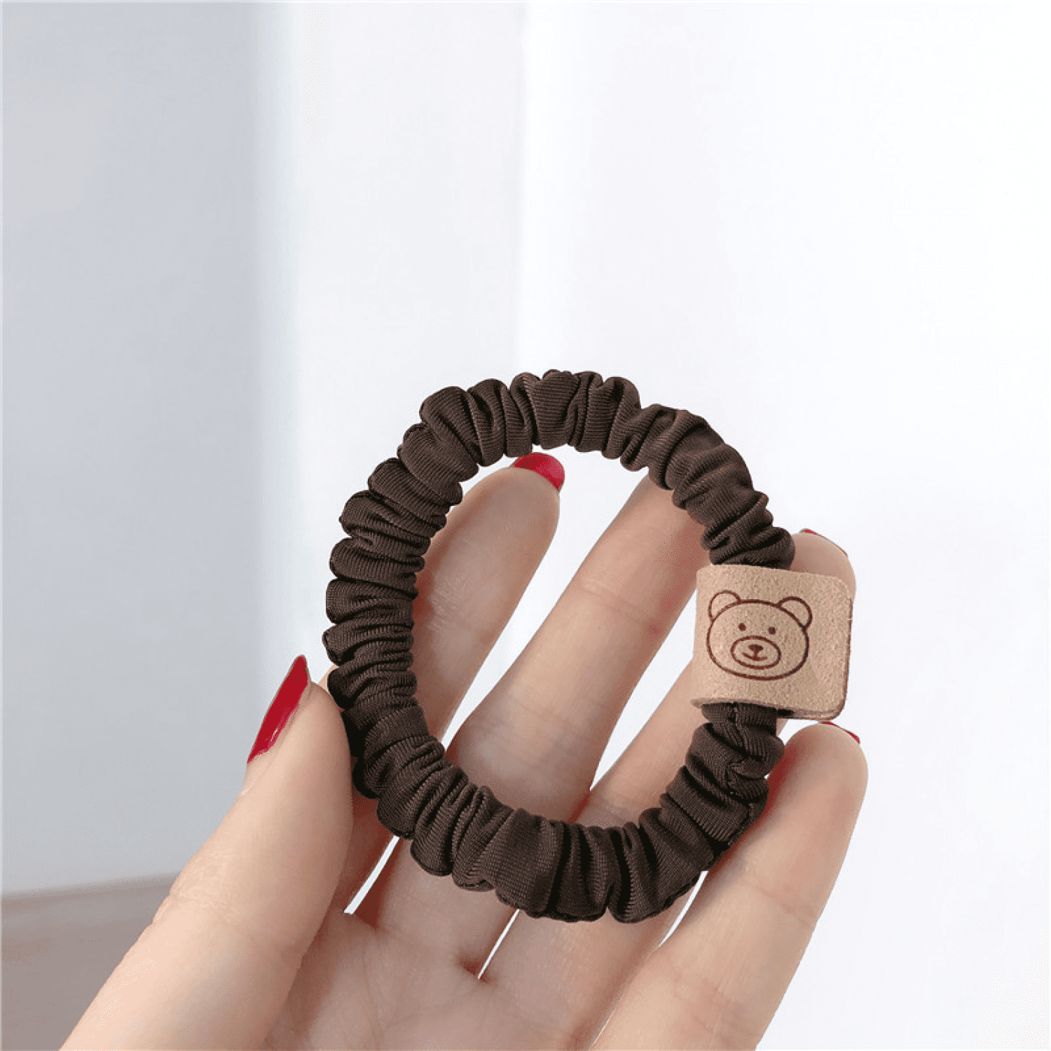 8 PCS Hair Ties High Elastic Ponytail Holders Hair Bands for Women Girls Teens Children Wrinkled Small Intestine Ties---Label Brown