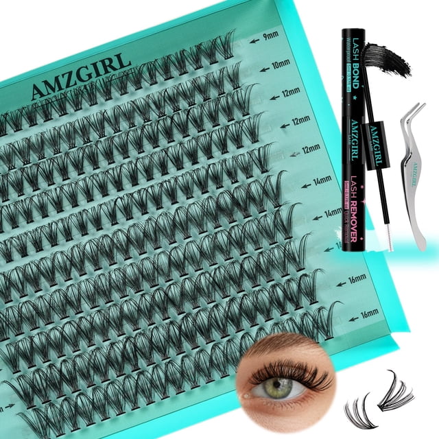 Kit de extensión de pestañas AMZGIRL LASH, 200 unidades, racimos 30D Mix, 9-16 mm