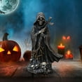 thumbnail image 4 of Gothic Shelf Decor​​ Resin Santa Muerte Statue for Halloween Indoor Decor, Horror Theme Display & Gothic Collectibles, 6x1.6in Indoor Halloween Accent​​, 4 of 6