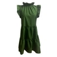 thumbnail image 4 of LOVZFMLL Robes d'Été pour Femmes Couleur Unie Mode Décontractée Col Montant Sans Manches Col Rond, 4 of 4