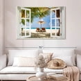 thumbnail image 2 of Elephant Stock Beach Window Wall Art - Horizontal Canvas Wall Art - Living Room Wall Decor - Beach Canvas - Beige And Brown Decor - 48" x 32", 2 of 7