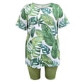 thumbnail image 3 of Haivin Woman's Printed Short Sleeve Top and Solid Shorts Set, Casual Loose Fit Outfit for Daily Wear and Leisure Activities, 3 of 4