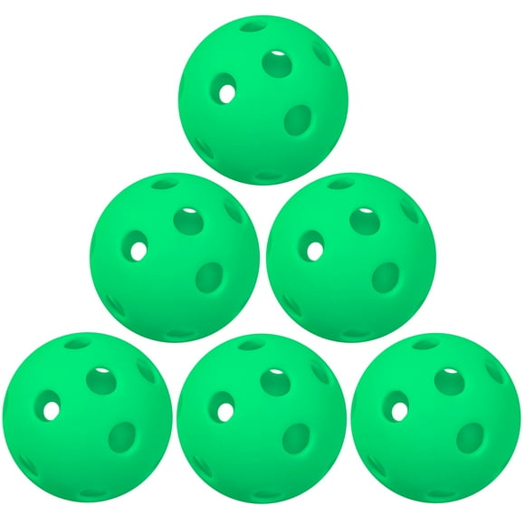 Arealer 6 Packs 26 Holes Indoor Pickleball Balls for Indoor Court