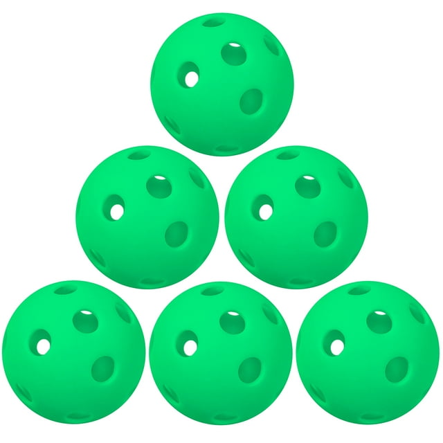 6 Paquets de Balles de Pickleball 26 Trous pour Intérieur Terrain Vert Foncé 6