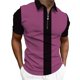thumbnail image 5 of Camisas de Manga Corta para Hombre, Camisa de Malla con Cremallera de la Mitad de la Solapa Colorblocking, Primavera Verano Casual Top, 5 of 6