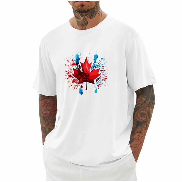 Camisetas de Manga Larga para Hombre Algodón Impresión Cuello Redondo Blusas de Moda Casual