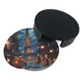 Architectural art coasters PU leather bar beer drink coasters 6 sets
