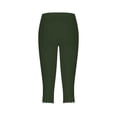thumbnail image 6 of JoveMarine Work Pants Women - Elastic High Waist Diamond Rhinestone Decor Slim Fit Bottoming Capris for Party Workout, Tummy Control Stretchy,Army Green L, 6 of 7