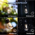Outdoor String Lights 49 Ft Warm White Smart String Lights 2.4GHz Wi-Fi ...