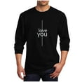 thumbnail image 2 of Ceisia Men Casual Fashion Printing Pullover T-Shirt Long Gift Sleeve Round-Neck Valentine's Day Tops, 2 of 5