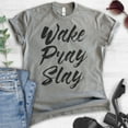 thumbnail image 2 of Wake Pray Slay T-shirt, Unisex Women's Men's Shirt, Workout Shirt, Gym Shirt, Exercise Shirt, Dark Heather Gray, 3X-Large, 2 of 6