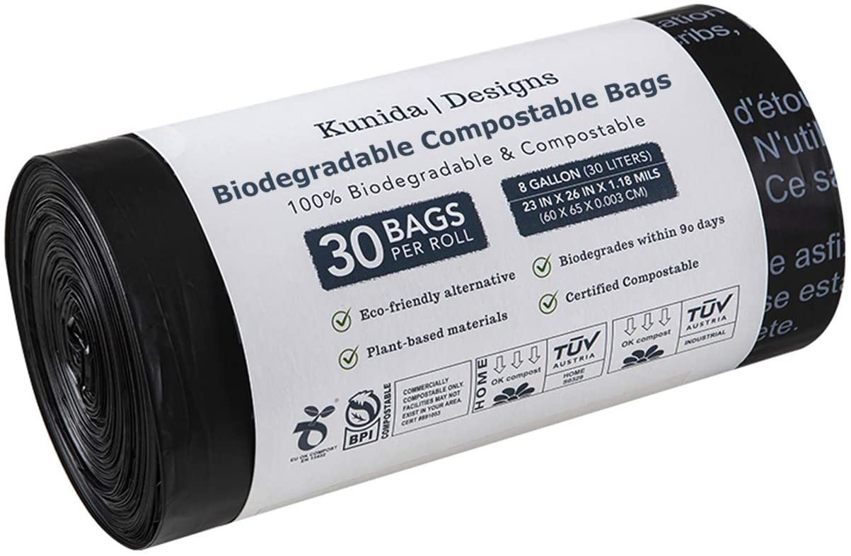 Kunida Designs Biodegradable Portable Toilet Bag 30 Compostable