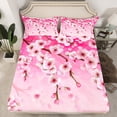 thumbnail image 2 of Manfei Cherry Blossoms Bed Sheets 4pcs for Girls, Pink Flower Floral King Sheets, Japanese Style Blossoms Sheet Set, Super Cozy Room Decor, 2 of 7
