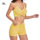 thumbnail image 3 of Toystoory Traje de baño de mujer con cordón de Color sólido inalámbrico acolchado conjunto de baño de verano traje de baño de poliéster sin mangas Traje de baño Amarillo XL Toystoory OD021111-09, 3 of 6
