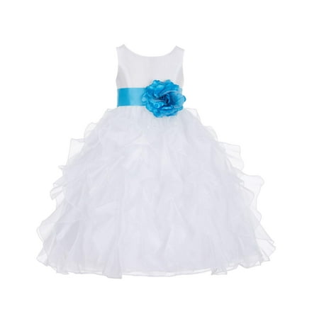 Satin Ruffle - Ekidsbridal Formal Satin Ivory Organza Ruffle Flower Girl Dress Bridesmaid Wedding Pageant Toddler Recital Graduation Reception Holiday Communion Ceremony Birthday Baptism Occasions 168T