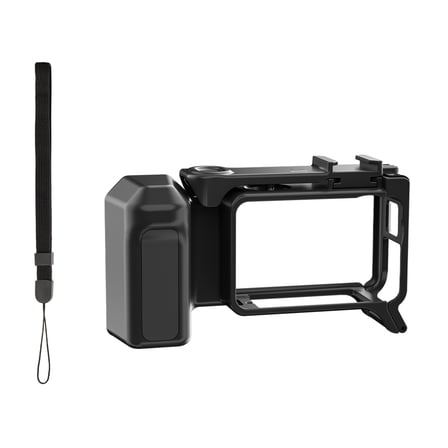 Shockproof Camera Cage With Ergonomic Handle Cold Shoe Adapter Compatible For Action 5pro/4/3 Portable Camera Grip