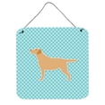 thumbnail image 1 of Yellow Labrador Retriever Checkerboard Blue Wall or Door Hanging Prints, 1 of 1