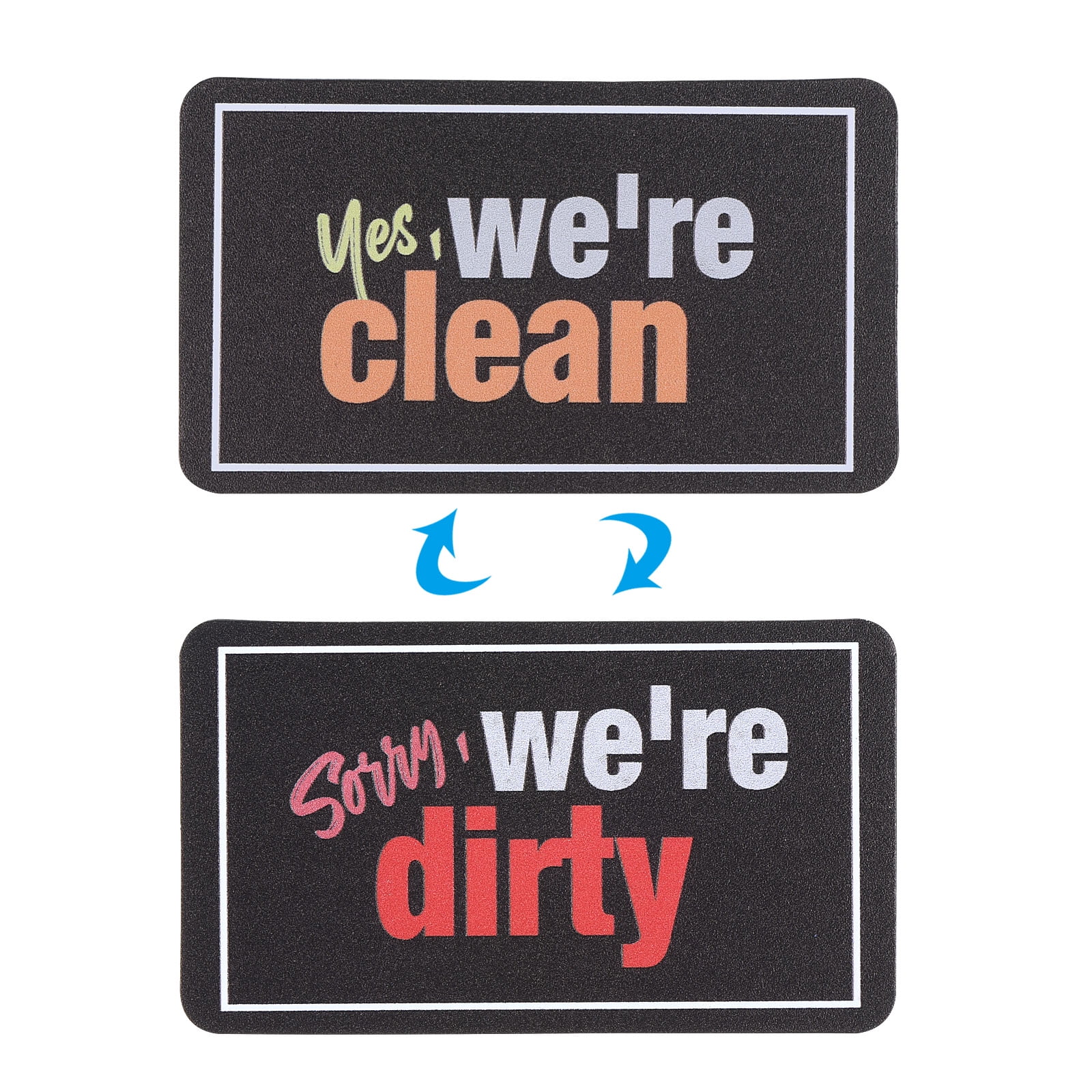 Unique Bargains Clean Dishwasher Magnet Sign Kitchen Organization 3.74" x 2.17" Black