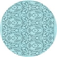 thumbnail image 1 of Ahgly Tapis Rond Lavable en Machine Intérieur Transitionnel Bleu Électrique, 3 Pieds Rond, 1 of 7