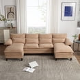 thumbnail image 6 of Furvclv U Shaped Sectional Sofa Convertible Couch With Double Chaises, 4 Lumbar Pillows, Modern Modular Sofa Sleeper For Living Room Apartment Home Office, 6 of 6