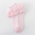 thumbnail image 2 of Whouriu Infant Girls Lace Ruffle Socks Soft Polyester Mesh Breathable Summer Casual Dress Socks, 2 of 4