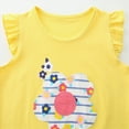 thumbnail image 6 of TOWED22 Toddler Girl Summer Outfit Baby Cowgirl Clothes Ruffle Cow Print Shirt Button Down Tops Belted Jeans Shorts(Blazer,6-7 Y), 6 of 8