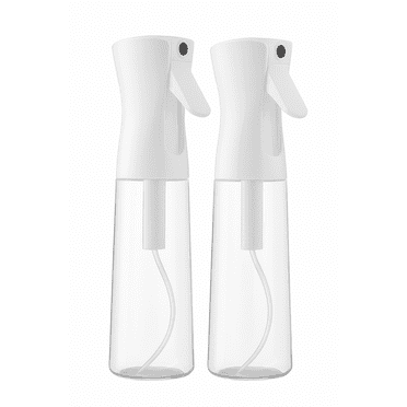 2 Pack Continuous Fine Mist Spray Water Bottle (10 oz / 300ml) Plastic Bottle White